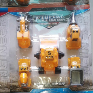 Bộ 5 chiếc xe công trình lắp ráp kết hợp thành robot bằng nhựa