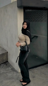 Celana Cutbray Jeans Wisker Sprey Wanita - Celana Cutbray Wisker Jeans Haighwist