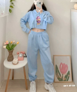 ESTER (LBB) HOODIE CROP/JOGGER TERNO (FREESIZE SMALL TO LARGE FIT) BY JLC