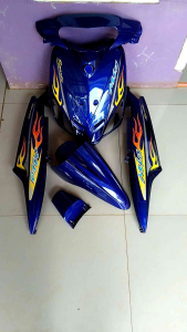 Full bodi Halus Cover body full halus yamaha Mio Sporty biru plus Striping