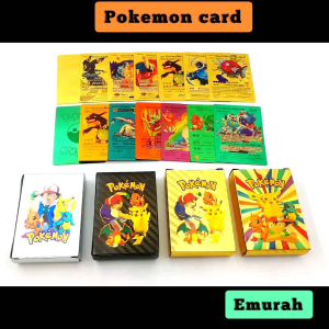 Pokemon Cards (QUALITY) Gold Rainbow Silver 100pcs/55pcs/27pcs Vmax GX Card Metal English Version Pikachu Trading Card Kad 宝可梦卡