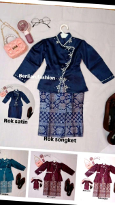 5 TERMURAH oneset kurung Melayu anak perempuan rok songket elegant pesta lebaran termurah 7