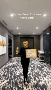 Celana pants cutbray slit office panjang bawahan wanita