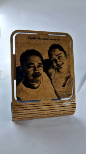 Custom Laser Engraved Wooden Photo Standee | Personalized Portrait & Message | Water-Resistant Anti-Mold Home Decor