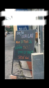 Bảng menu gỗ 2 mặt kép viết bút dạ hoặc phấn