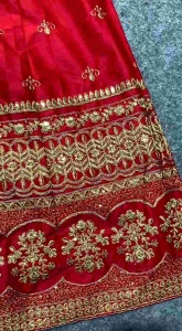 [PRE-ORDER] Semistitched Malai Satin Silk Embroidered Lengha (Delivery 15 days )
