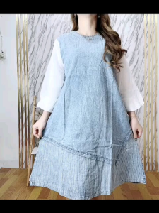 Dress Jeans Denim Lembut Motif Fashion Size XL