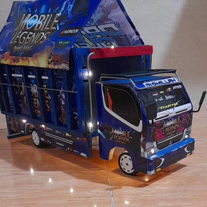 Miniatur truk oleng asli kayu jumbo panjang 60cm full VARIASI