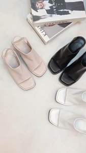 รุ่นนี้ปังมากแม่ รองเท้าส้นสูง 2.5 นิ้ว พื้นรองเท้านิ่มมาก หนัง PU อย่างดี มีสายรัดส้นยางยืด ผลิตในไทย