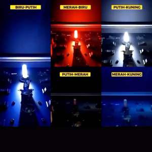 Lampu LED T10 GEL JELLY Sein Senja Kedip Flash Strobo 2 Warna 8 Mata Motor Mobil 1 Set 2 Pcs