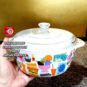 1.1L LUMINARC VITROLINE CERAMIC GLASS CASSEROLE DISH - PARTY • JAPAN SURPLUS