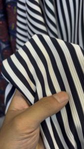 BAHAN KAIN WAFFEL KNIT SALUR NAVY WHITE