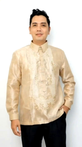 modern barong Tagalog BW 04 mocha with lining