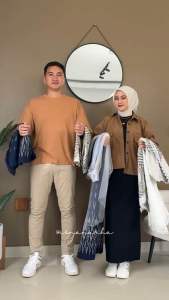 MARIPOSA COUPLE TENUN NAVY X WHITE- BAJU TENUN