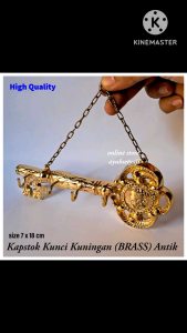KUNCI Klasik Kuningan Kapstok Gantungan Baju Dekorasi Dinding Motif Kunci Antik BRASS Kapstok Baju Ukir Kait Pengait Cantolan Baju