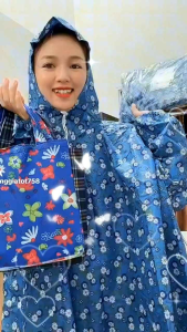 Áo Mưa Bít Hoa Văn  Caro Vải Dù Chống Thấm Tốt