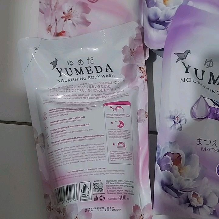 YUMEDA NOURISHING BODY WASH 400ML - MATSUE PEONY - AKOYA PEARL - YOSHINO SAKURA