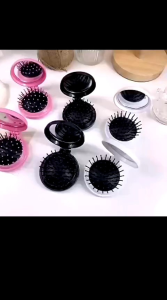 Sisir Rambut Lipat Kaca Portable A39 Air Bag Sisir Rambut Cermin Travelling 2in1