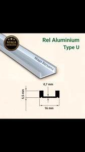 Rel Aluminium Tipe U Etalase Showcase Pintu Sliding Kitchen Set