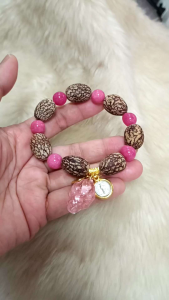 Pure Rose Quartz Nine Tailed Fox Bracelet w/ Buto ng Sinukuan w/ St Benedict Money Tree Lucky Charm Bracelet