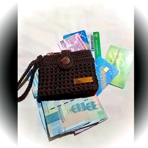 Dompet Kartu Rajut Tiga Ruang Estetik & Dompet Rajut Handmade Custom