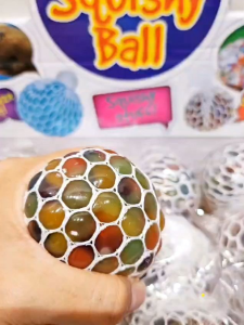(SG Seller) Stress Relief Balls Relieve Pressure Balls Hand Fidget Toy Rainbow Squeeze Mesh Squishy Sensory Ball
