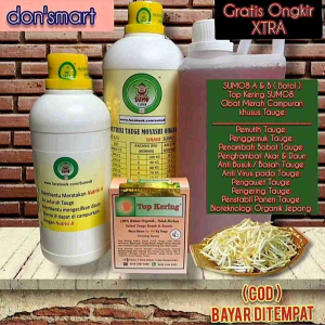 SUMO Cair A & B + Obat Merah Campuran + Top Kering tauge ( Penggemuk/Pengawet/Penghambat akar tauge ) + BUKU PANDUAN Top Kering