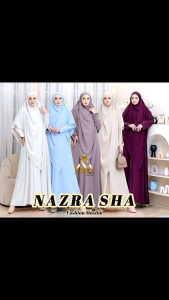 (2oN) AK. MADINAH KHANZA Baju Gamis Abaya Umro Haji Madinah Set Hijab By Arsyakayla. Nazra sha