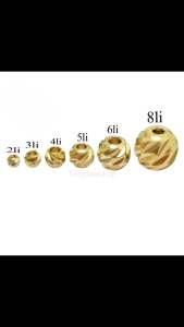 Bi giác ngang bi khứa trái thơm bi vàng titan cao cấp không đen gỉ làm vòng trang sức