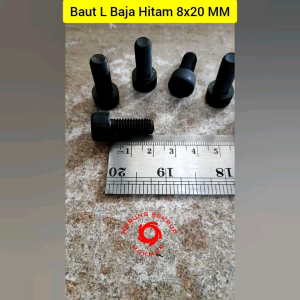(5 PCS) M8x20 Baut L Baja Hitam / Baut L Baja (2CM)
