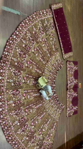 [PRE-ORDER] Semistitched Faux Georgette With Embroidered Lengha ( Delivery 10 Days )