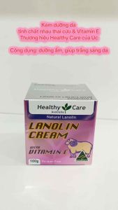 [Hàng Úc] (date mới 2029) KEM DƯỠNG DA MẶT CỔ & CƠ THỂ TINH CHẤT NHAU THAI CỪU  HEALTHY CARE LANOLIN CREAM 100g / 30g