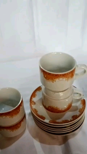 cangkir mahkota list gold cangkir set ukuran besar isi 6 set /tea set/gelas