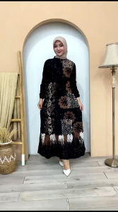 Batik Gamis Cap Abstrak Pekalongan