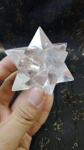 Natural High Grade White Quartz Crystal Merkaba Star Ornament WQM02 #WhiteCrystal