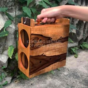 Box Burung Sangkar Untulan Tingkat Isi 2 kayu Sonokeling