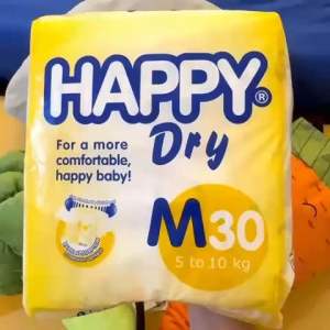 Happy Dry Diapers Medium 30s - Magic Tape & Cloth-like