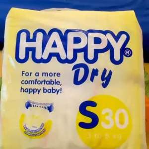 Happy Dry Diapers Small 30s - Magic Tape & Cloth-like