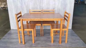 SLK HOME Solid Wood Dining Table Starter With 4 Chair (1+4)