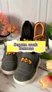 Sepatu Slip on Anak Laki-Laki Motif Super Hero Batman