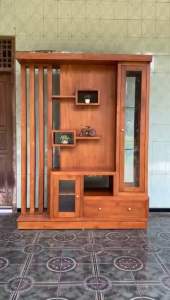 PARTISI PENYEKAT RUANGAN RUMAH KAYU JATI 2 SISI 160 CM