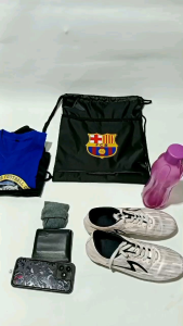 Tas Serut Ransel Olahraga Selempang Pria Waterproof & Tas Serut Logo Barcelona