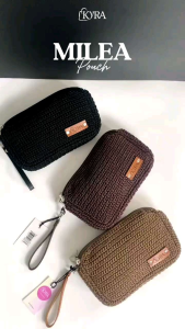 Dompet rajut Milea tiga ruang(20x13x4)