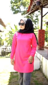 TUNIK POLOS 05>JUMBO Polos TANGAN PANJANG KERUT PAKAI KARET JAHITAN BELAH PINGGIR BAHAN KOMBET 20S BRAND DEEFAS