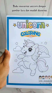 Lembar kertas mewarnai Unicorn isi 20 lembar kertas A5