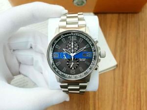 ĐỒNG HỒ NAM CHÍNH HÃNG Citizen CA0291-59E Eco Drive Nighthawk Blue Line Silver Stainless Steel For Men