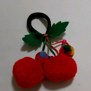 [OB GIFT] ที่รัดผม ที่มัดผม ยางรัดผม เชือกรัดผม 1 เส้น 5-6 cm. ยืดหยุ่น เชอรี่แดงขนฟู