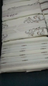 Miyake fabric (Cream) pre cut with embroidery 1.5 yards short sleeve.