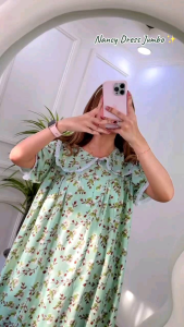 NANCY DRESS | Dress Jumbo Look Korean | Kerah Renda | Busui Friendly