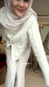 Celana Kulot Wanita Premium Highwaist Semi Wol - Gaya Korea Pinggang Elastis Panjang Warna Solid